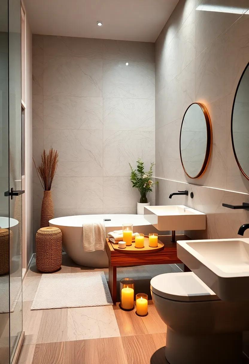 Scented Candles: Infuse your bathroom with soothing scents that create a calming environment for relaxation