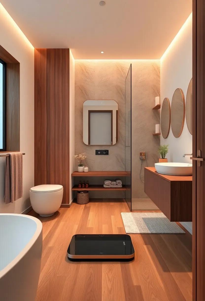 Smart Scale: Opt for a sleek, modern bathroom scale that blends functionality with aesthetics, encouraging healthy habits
