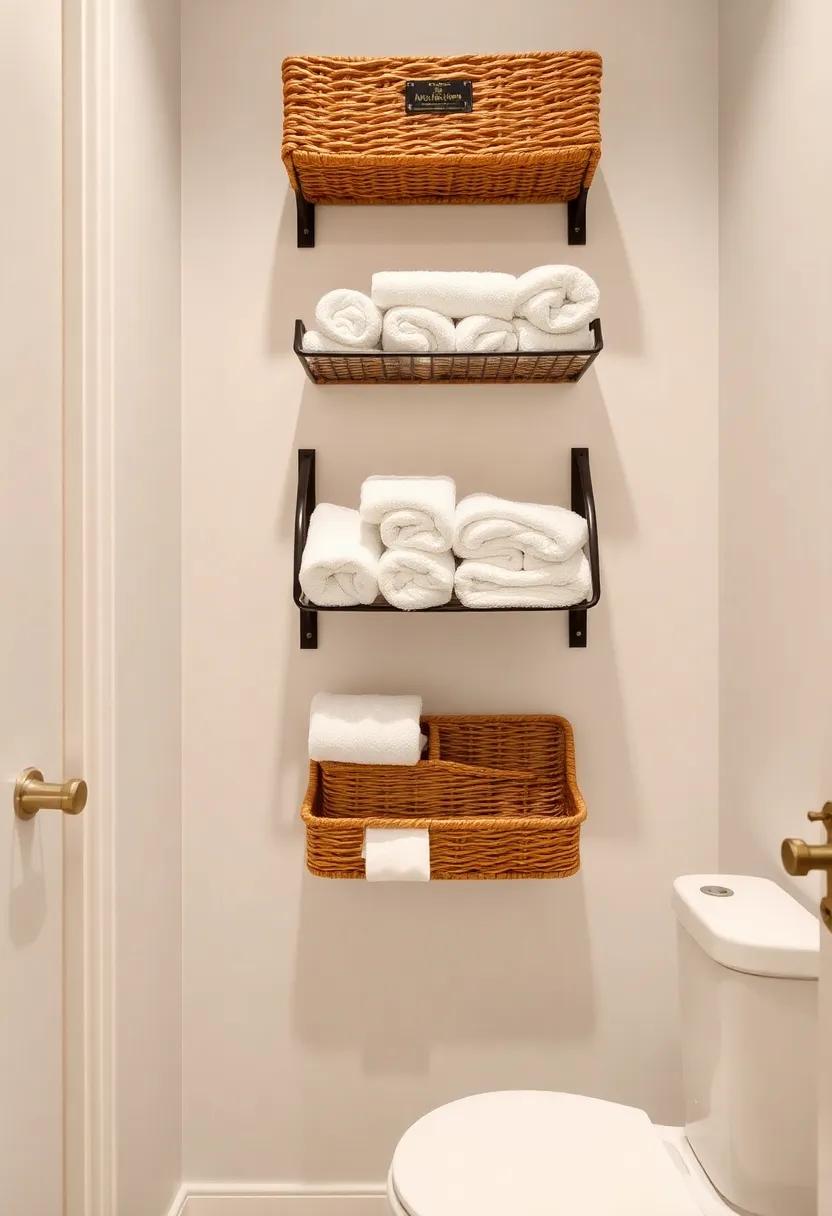 Wall-Mounted Baskets for effortless Access to Towels and Toiletries
