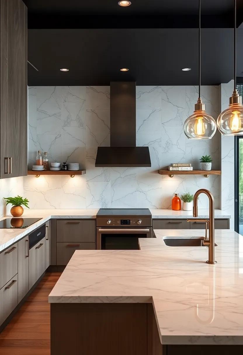 Enjoy‍ a chic‌ kitchen design ​where⁢ striking geometries and polished marble countertops merge⁤ to create⁢ a⁣ stunning space that embodies the elegance of the 1920s