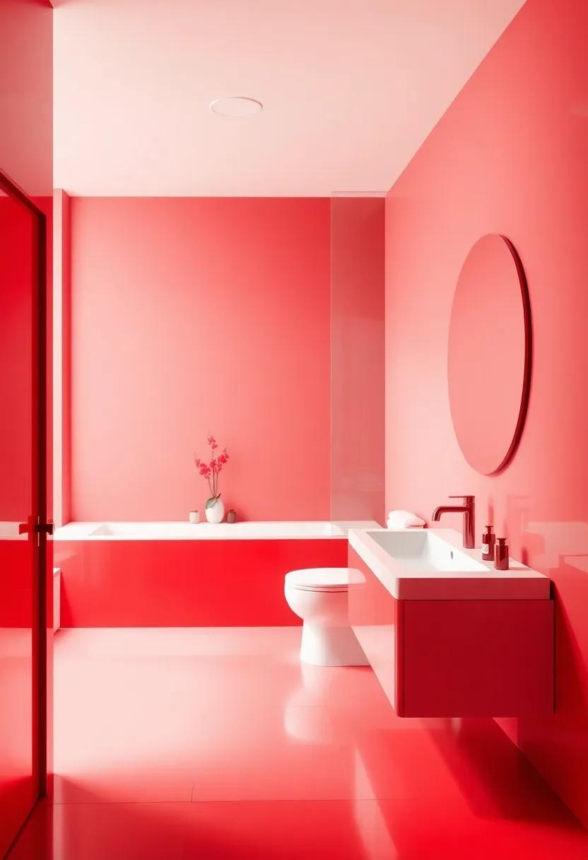 Bold Red Accents That Elevate Bathroom Aesthetics with a Fresh Touch