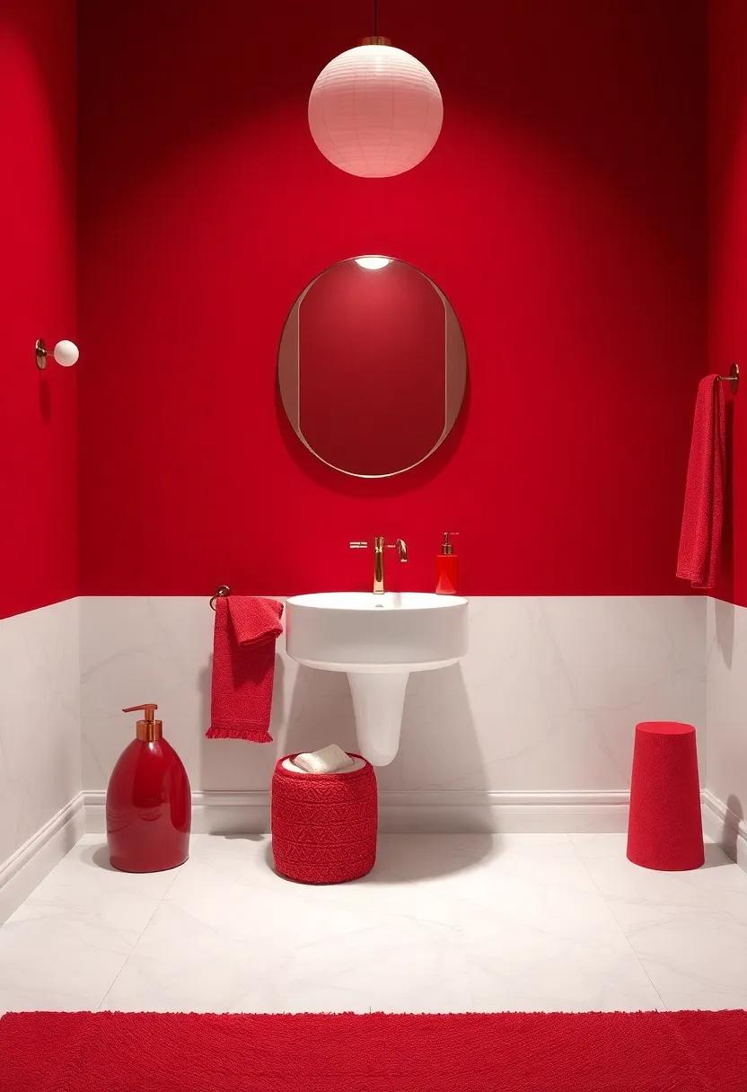 Chic Red Accessories That Add Character and Charm to Your Bathroom