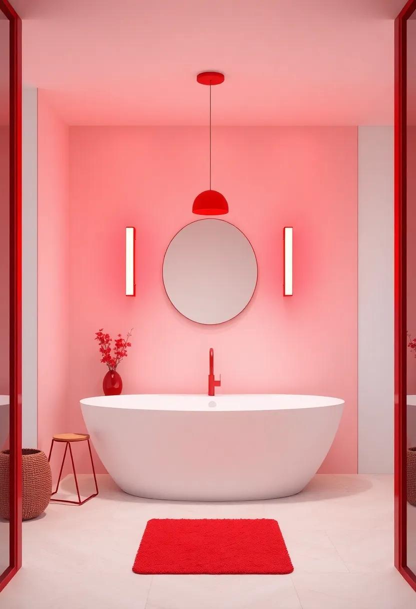 inviting Red Lighting Fixtures to Create a Warm Ambiance in Your Bathroom