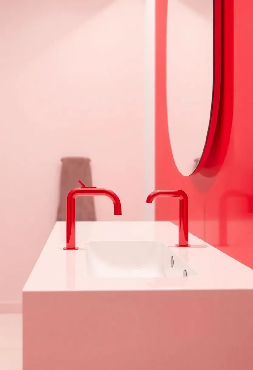 Trendy Red Faucets for an Unexpected Pop of Color and Style