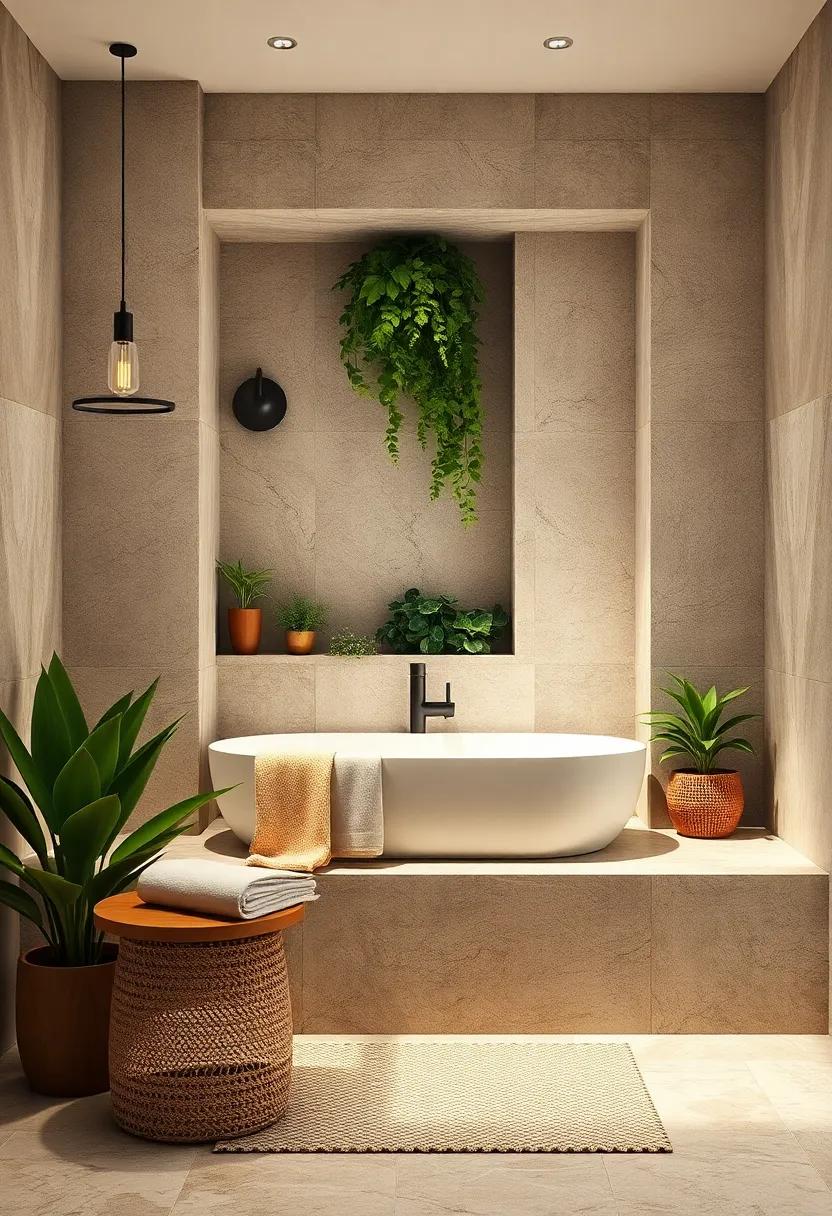Biophilic Design ⁤Niche: Incorporate natural materials and​ greenery into a bathroom niche,‌ promoting a connection​ with nature and ‍enhancing ‌overall well-being
