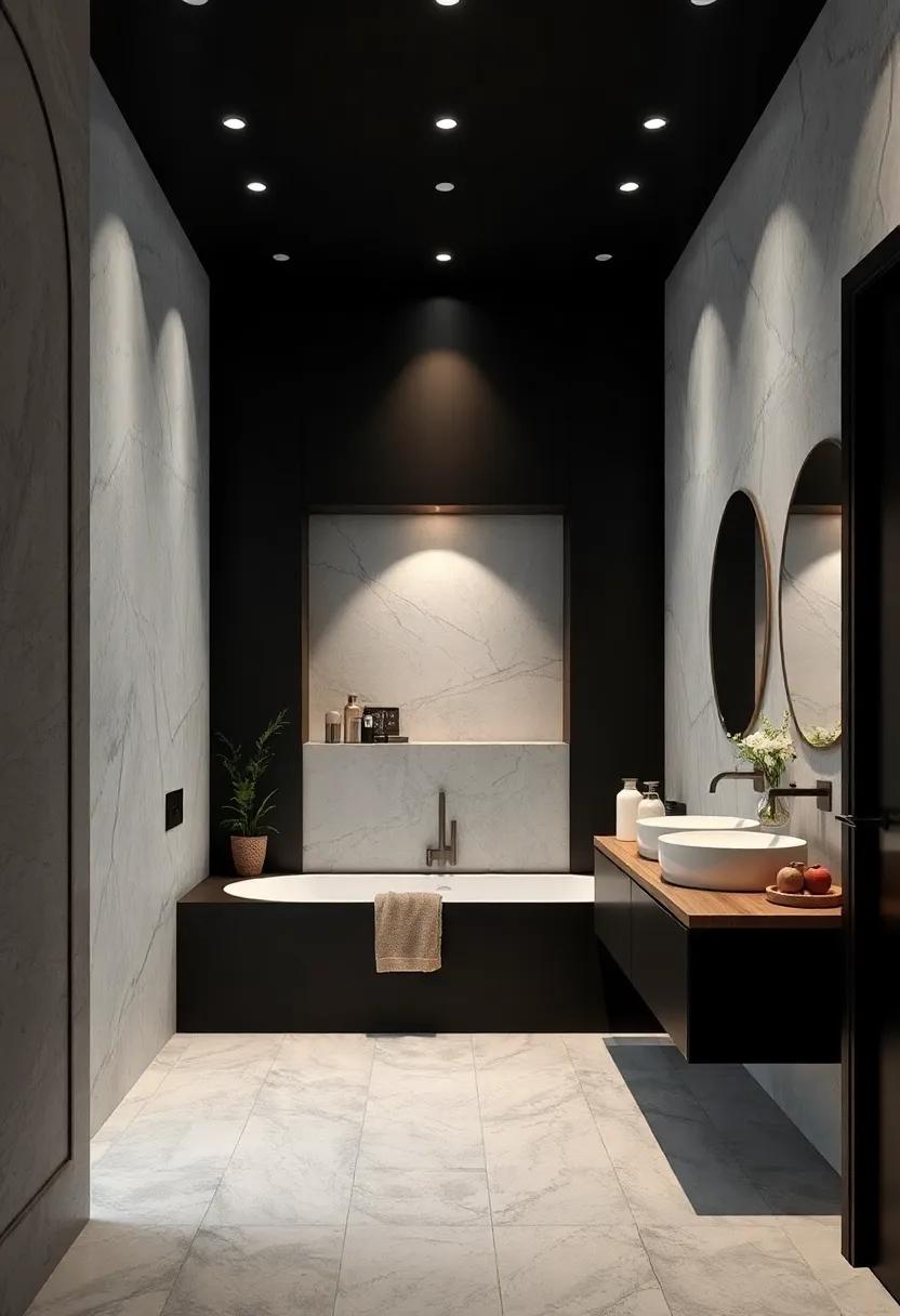 Black⁣ and White Contrast Niche: Emphasize a bold black-and-white color scheme ⁢with‌ a⁤ niche that plays with ⁤contrasts,⁤ making a ⁤striking visual impact