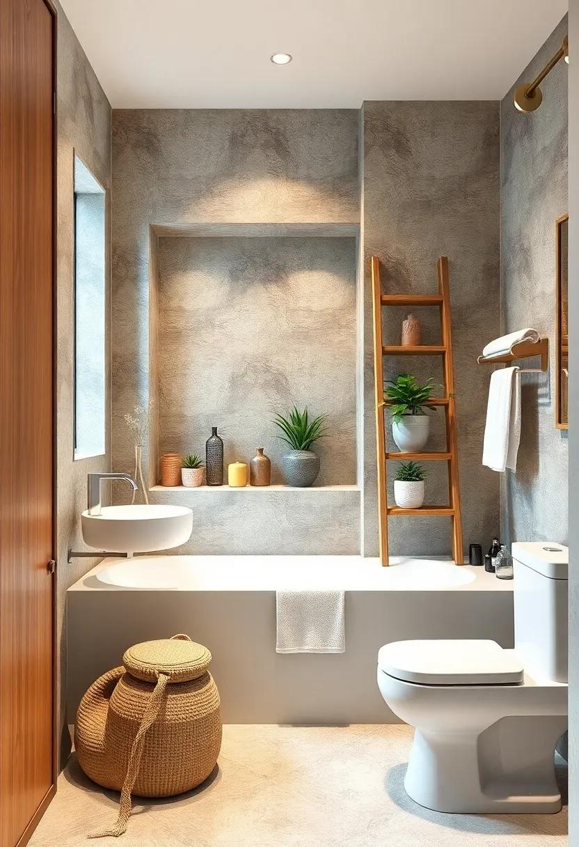 Chic⁣ Storage Ladder Niche: Utilize a ladder-style⁤ design ‌for a ⁤niche that ⁣blends storage‌ and ‍style,perfect for showcasing towels or ​small plants