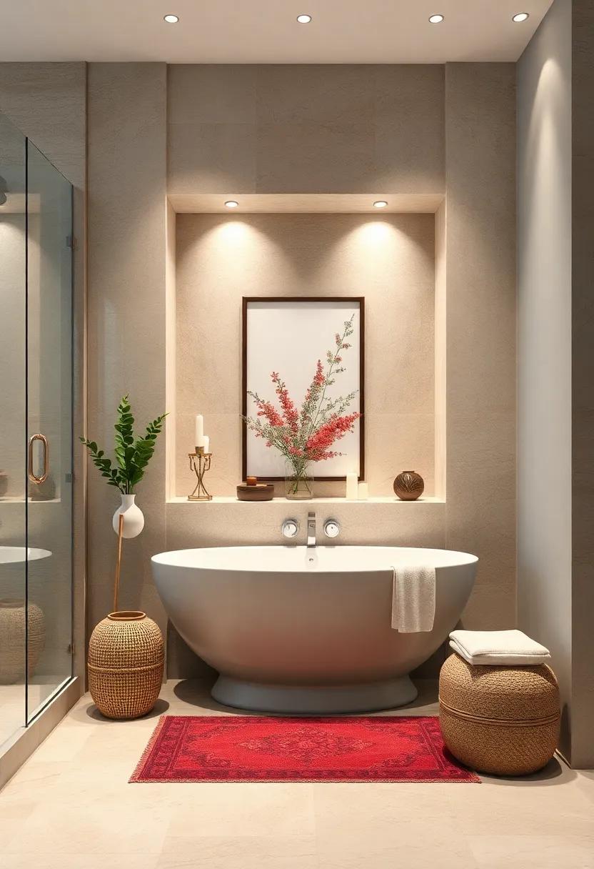 Luxurious Freestanding ⁢Niche: Take luxury to the next level with a freestanding niche that serves as both art and storage,⁢ perfect for larger ​bathrooms