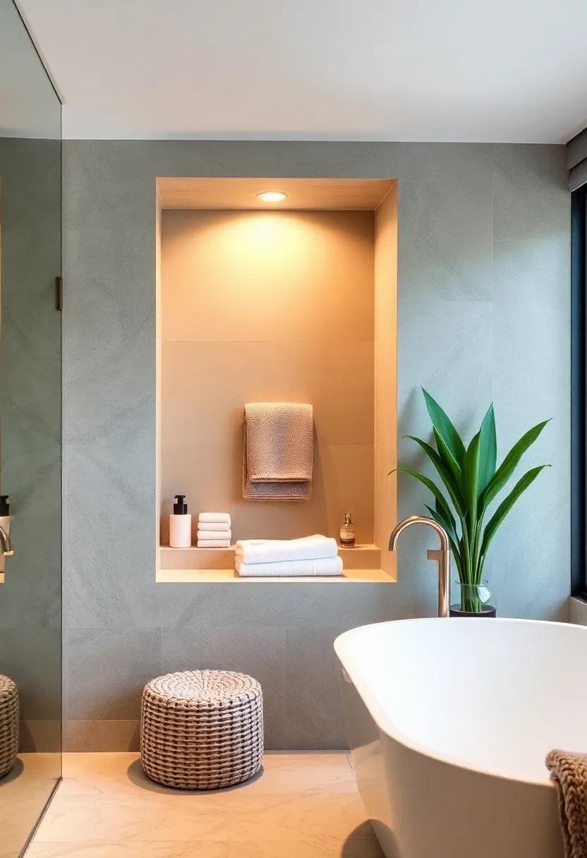 Spa-inspired Towel ‍Niche: ⁣build a towel niche⁢ with built-in heating ⁢elements that not only keeps towels warm ⁣but⁤ also‌ adds a⁤ luxurious ​touch to your bathing routine