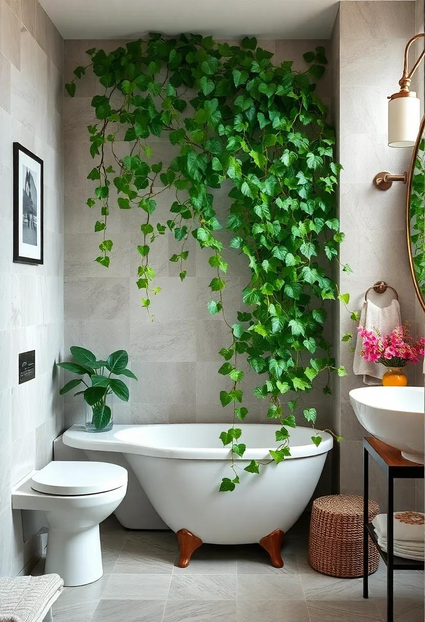Grape Ivy: This charming vine cascades beautifully, and it thrives in high humidity, making it a perfect choice for a bathroom planter