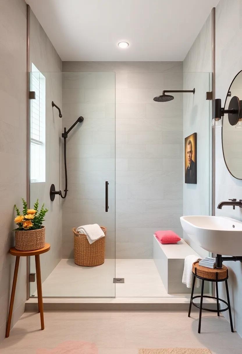 Chic ‍Storage ⁣Solutions: Install stylish baskets or ​decorative boxes‍ to ⁣keep your shower essentials within reach and ⁣add to the⁣ decor