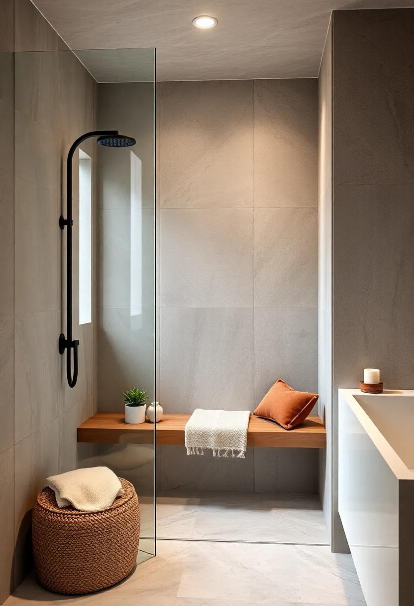 Cozy Bench: Install‌ a built-in bench where you ⁢can sit back and relax, making ‍your ​shower a perfect⁢ spot ⁢for a quiet moment
