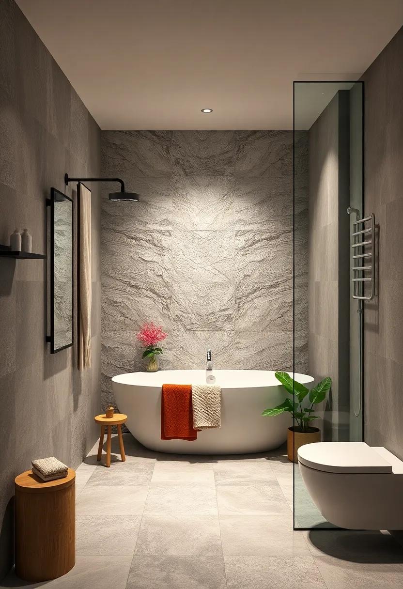 Textured Walls: Use‌ textured tiles or a feature wall with‌ captivating⁢ patterns to add depth‌ and‍ interest to your shower