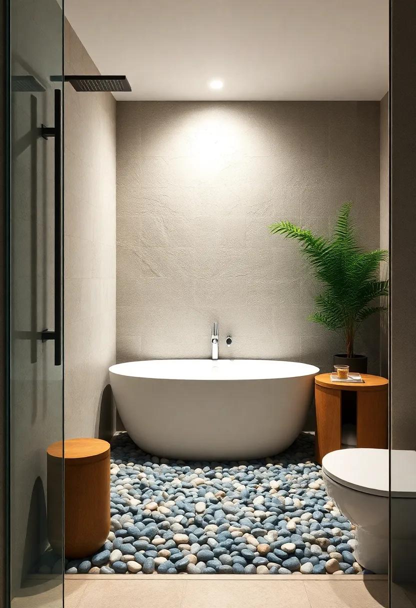 Zen​ Garden Shower: Add pebbles or small stones at the base of​ your shower for a grounding ‌experience that connects you to the earth