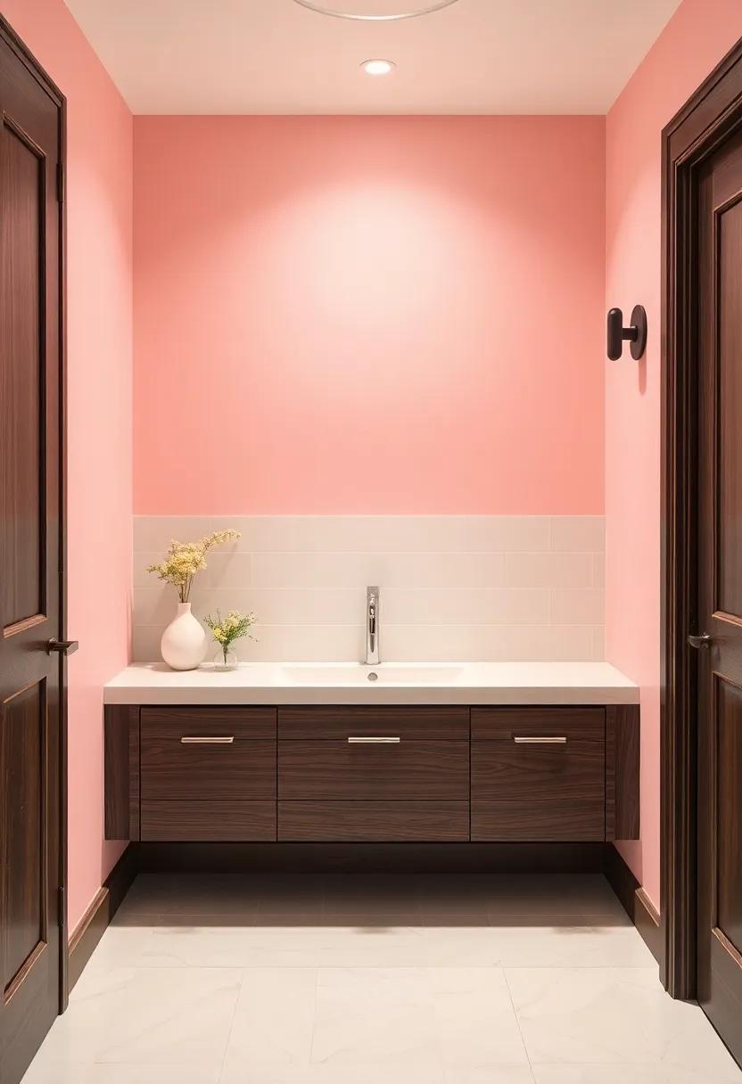 Distinctive Pastels That Harmonize Elegantly With Dark Wood Fixtures