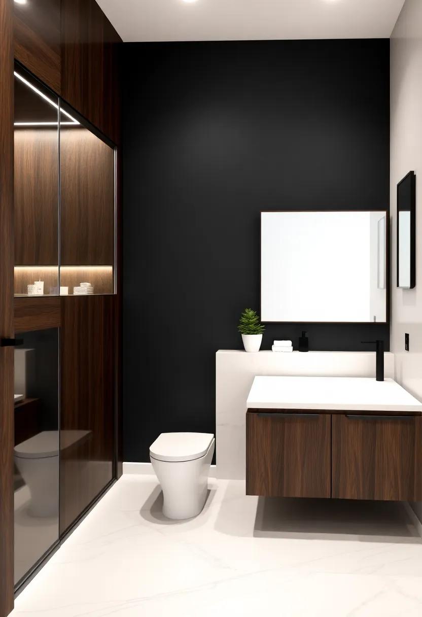 The Modern Edge of Mixing Black and White With Rich Dark Wood Designs