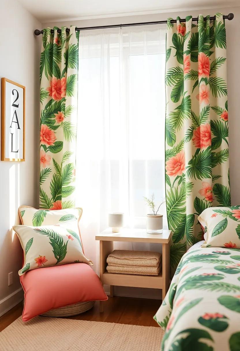 Explore playful Tropical Prints for Curtains and Cushions