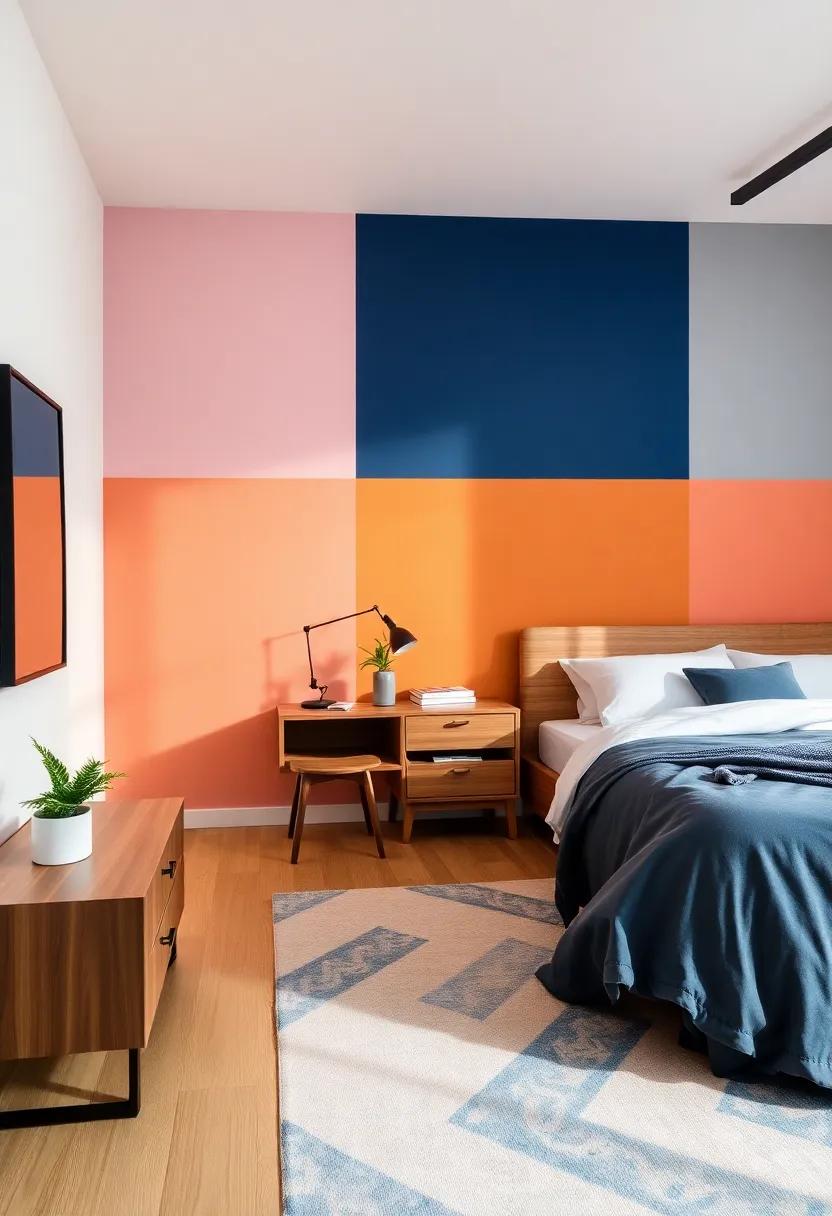 Incorporate Trendy Color Blocking for a Contemporary Bedroom Design