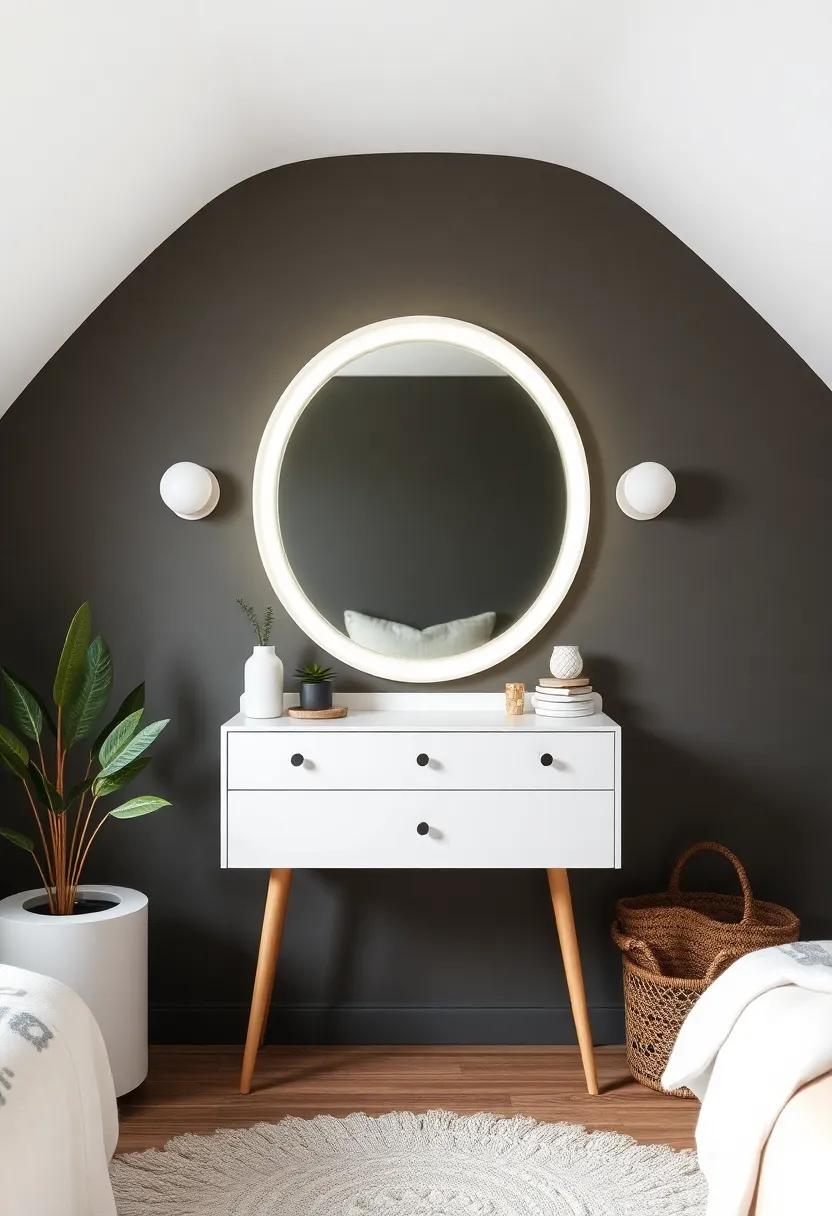 Incorporating a Vanity Mirror into Cozy Bedroom Nooks