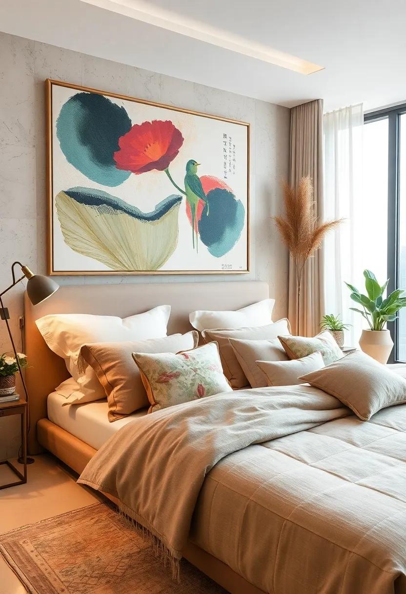 Artistic Flair:⁢ Select pillows​ with abstract artwork⁤ or bold brushstrokes⁣ to⁤ serve as statement pieces that‌ energize your room