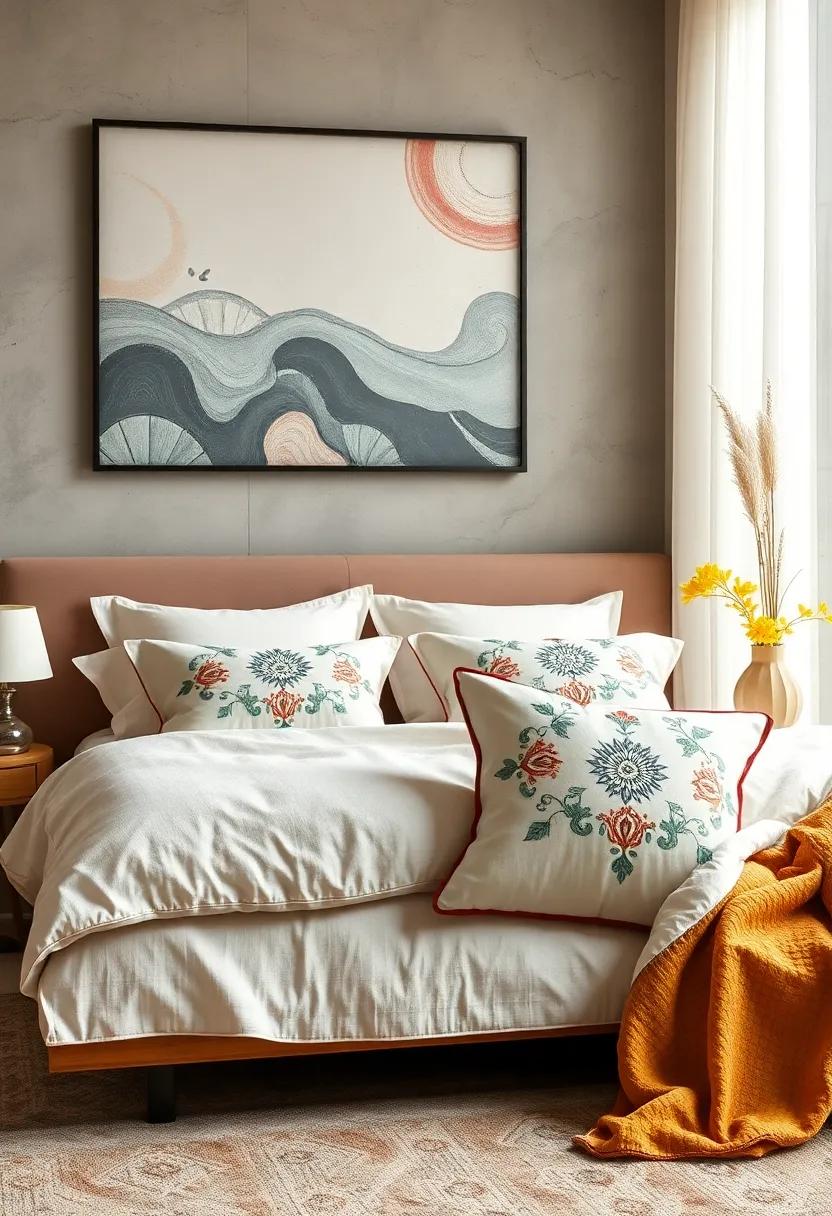 Artistic Embroidery: Opt for‌ pillows with exquisite ⁤embroidery or stitching⁣ that adds ‍a handcrafted touch and creative flair