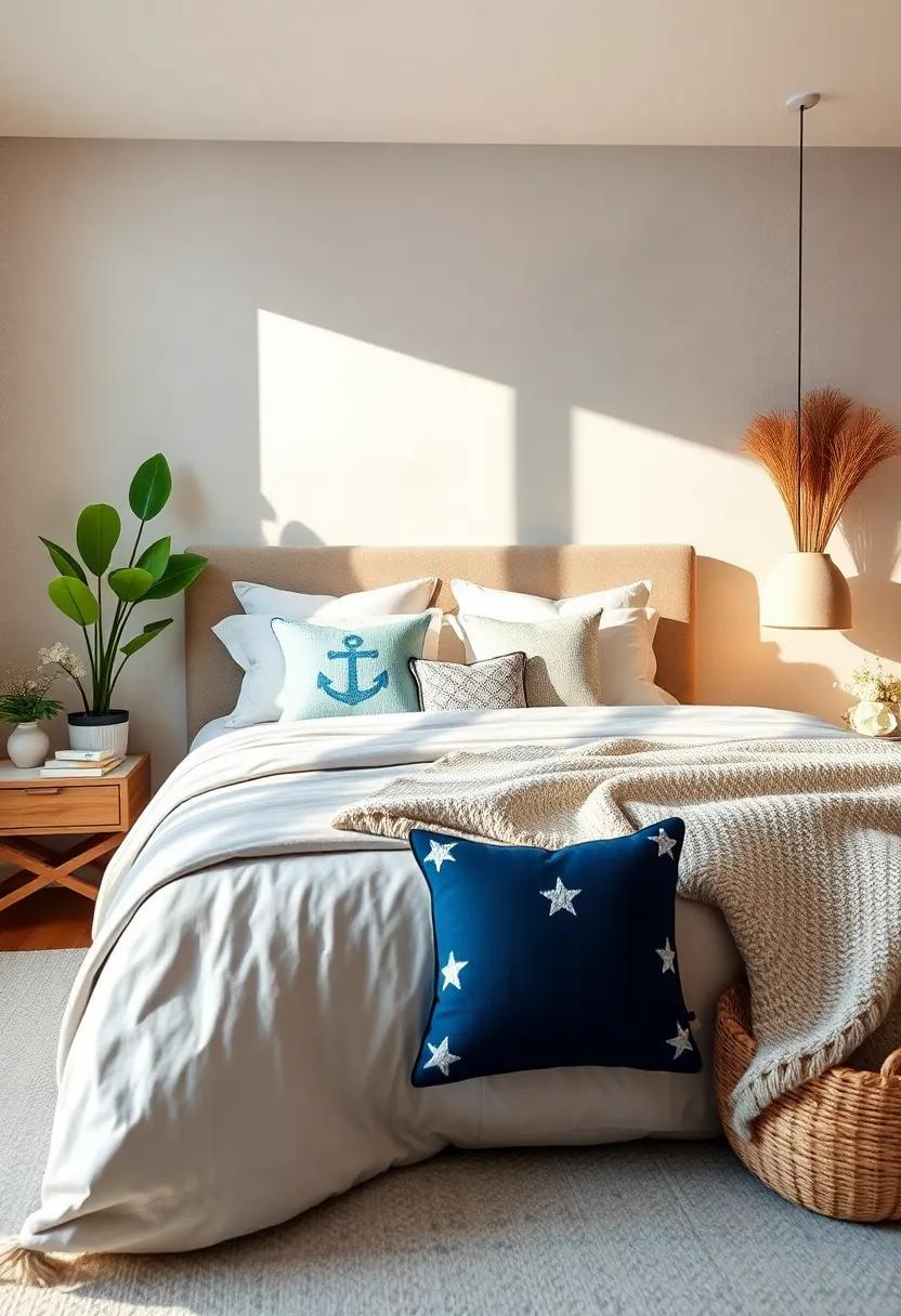 Coastal‍ Cool: Bring a ‍seaside vibe into your​ bedroom with pillows featuring nautical motifs, perfect ‍for a beach-inspired retreat
