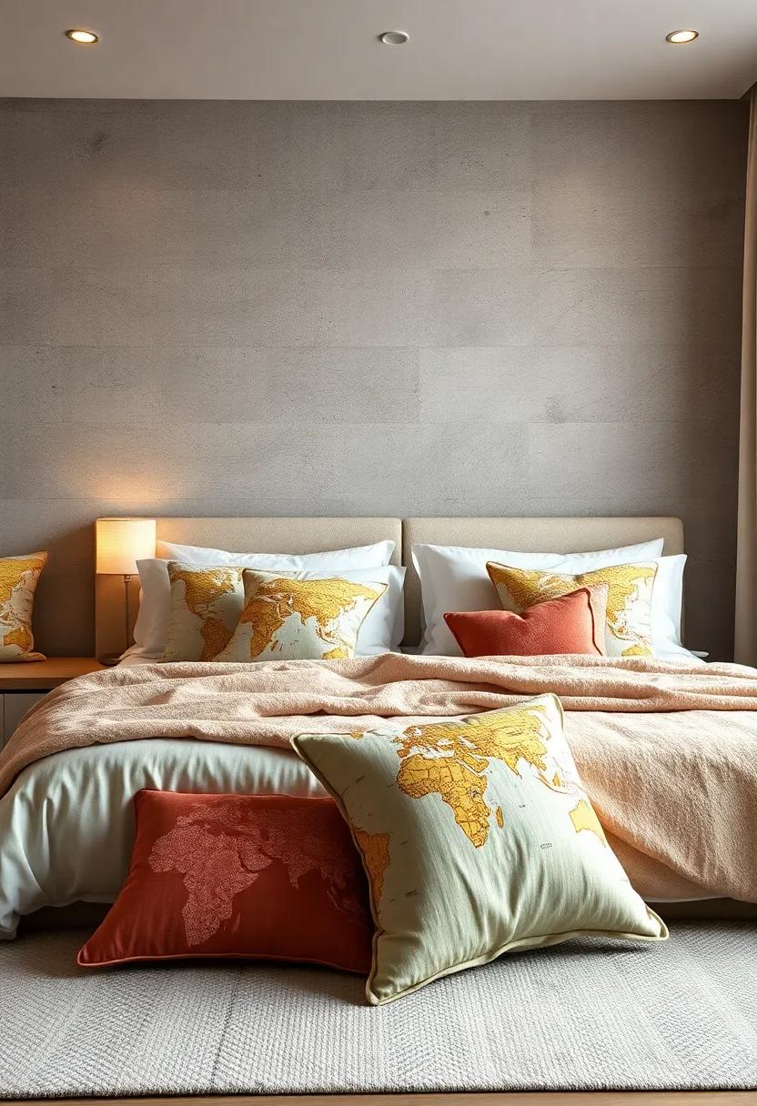Travel ⁤Treasures:⁣ Decorate ​with pillows featuring‌ maps or cultural symbols from your travels, giving your space​ a ⁤personal ⁣narrative