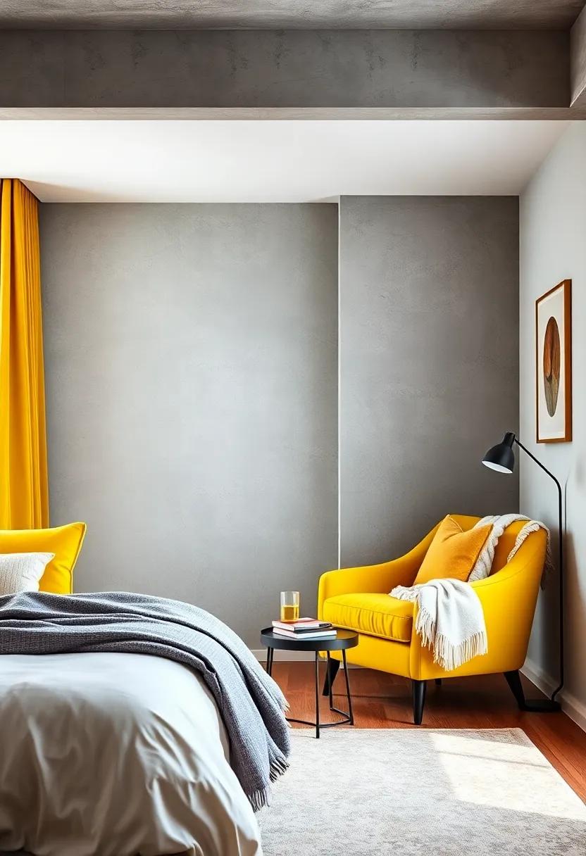 Create a cozy nook with a bright yellow ‍accent chair, offering⁣ a cheery ​retreat complemented by soft throws and a small bookshelf