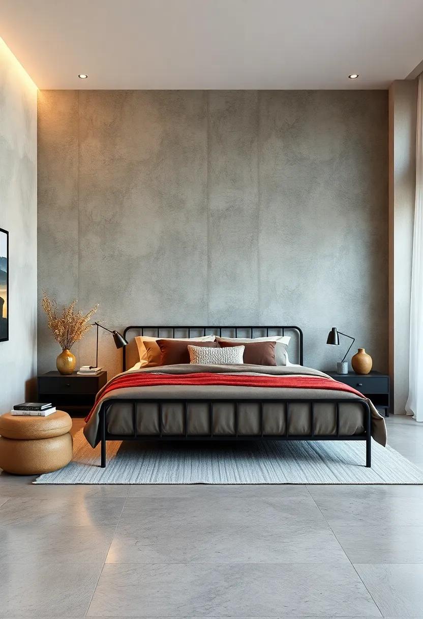 Highlight a sleek ‍metal⁣ bed frame⁣ in a matte black finish that lends an ⁤industrial edge to your tranquil retreat