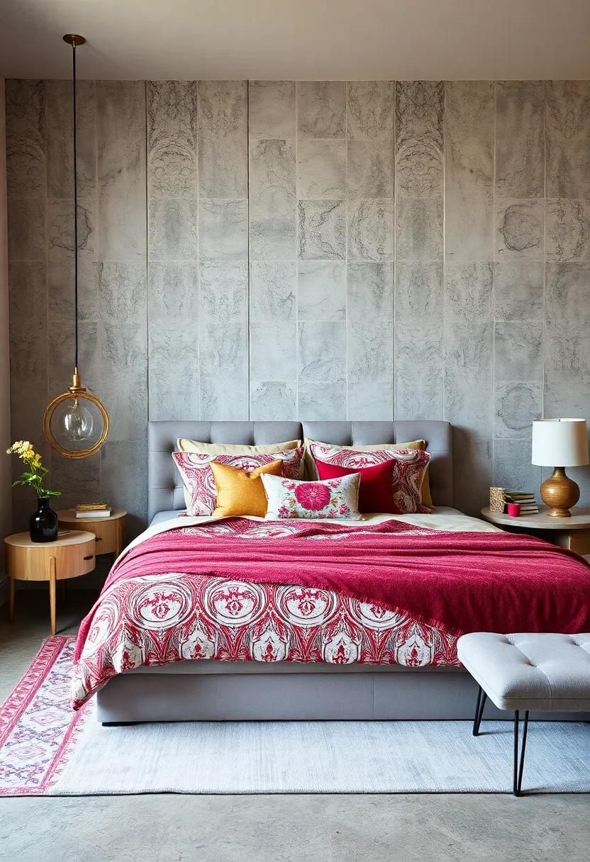 highlight a ⁣bold‍ patterned bedspread that encapsulates the atmosphere of your design‌ theme, refreshing‍ the look of your entire space