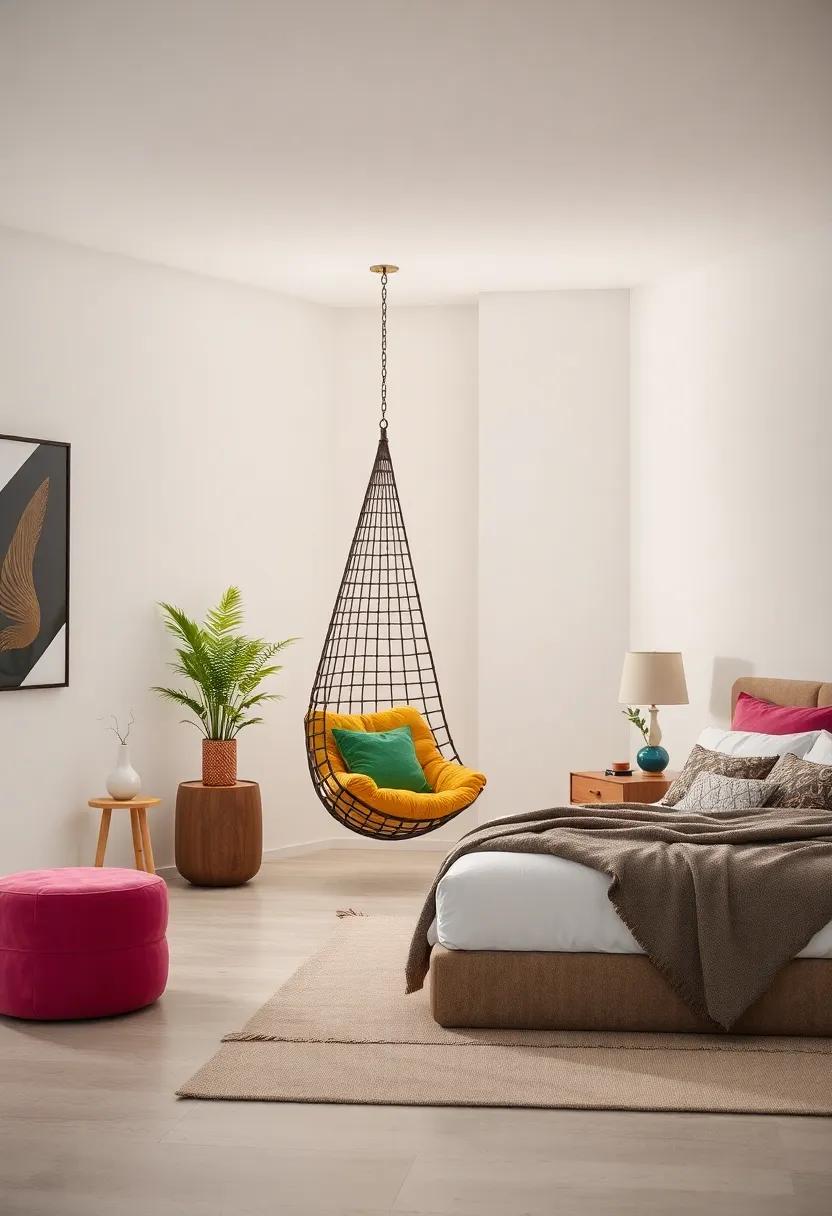Incorporate a vibrant hanging chair in‌ a ⁣corner, ‍adding a whimsical flair‌ and providing a cozy⁤ reading spot that captivates