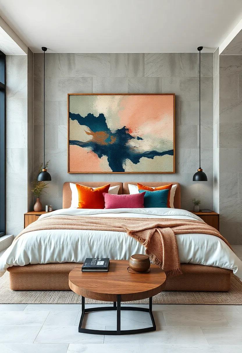 Introduce an oversized art​ piece⁢ above the bed that pulls elements from the ‌room together, creating ⁢a​ cohesive and inspiring environment