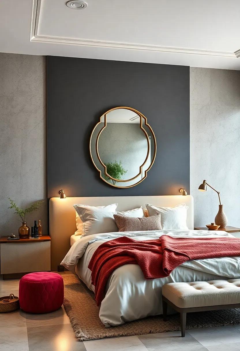 Invest in a⁤ striking mirror with an ​unusual shape, providing both⁢ function and artfulness‌ that enhances light throughout⁣ the room