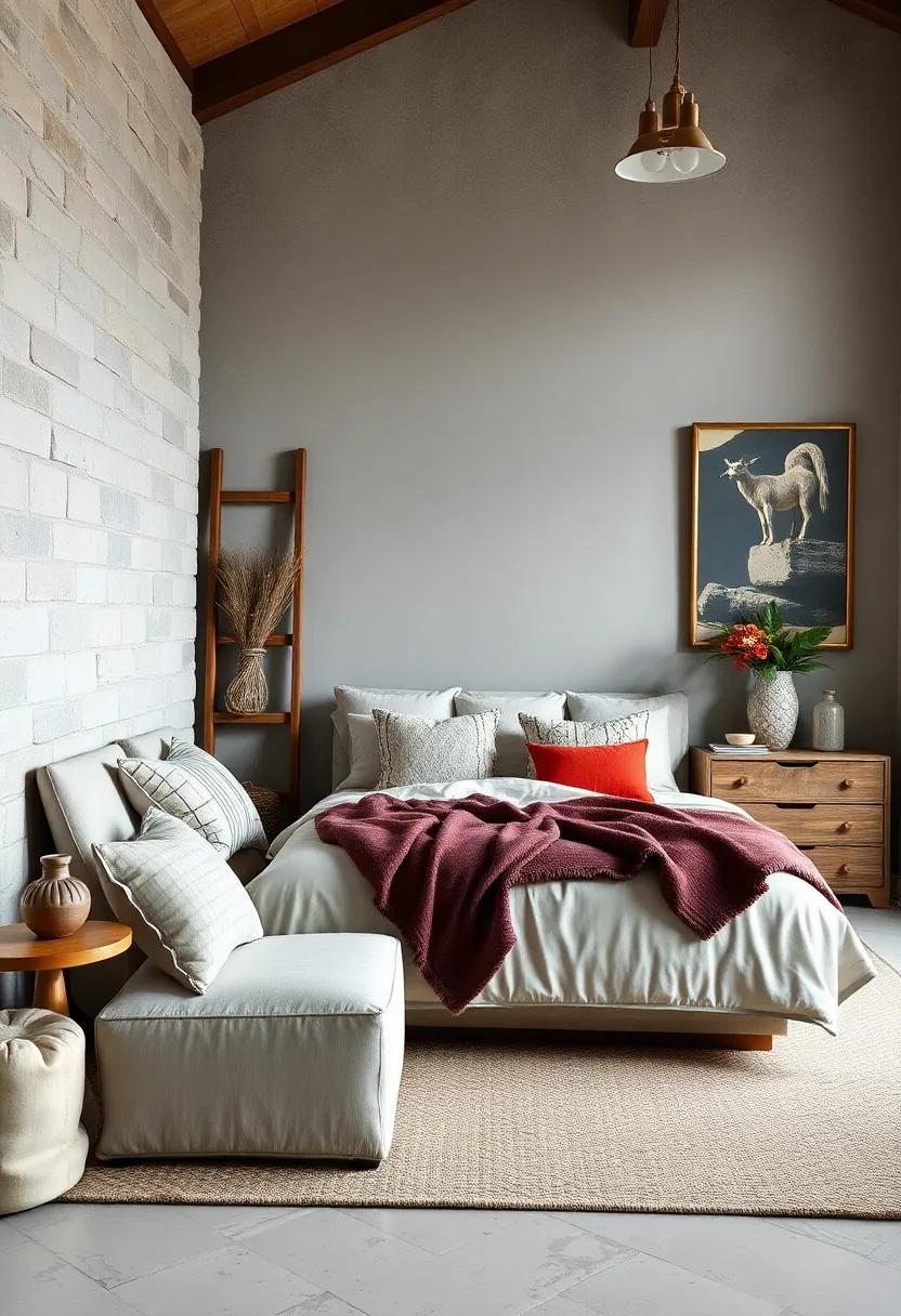 use a rustic ladder as a unique blanket holder or‌ decorative ⁣touch, blending functionality with charming farmhouse appeal