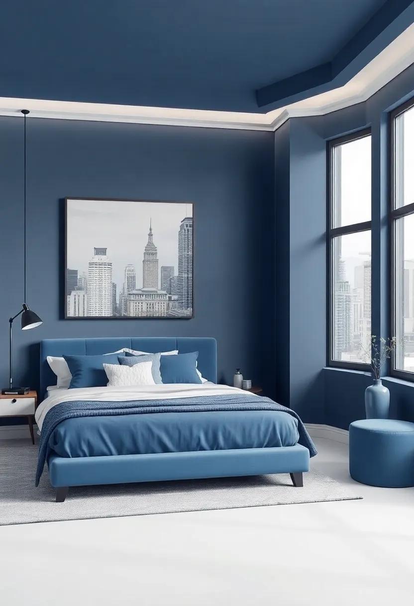 Skyline Serenity: Infusing Urban Chic with Sophisticated Blue Accents