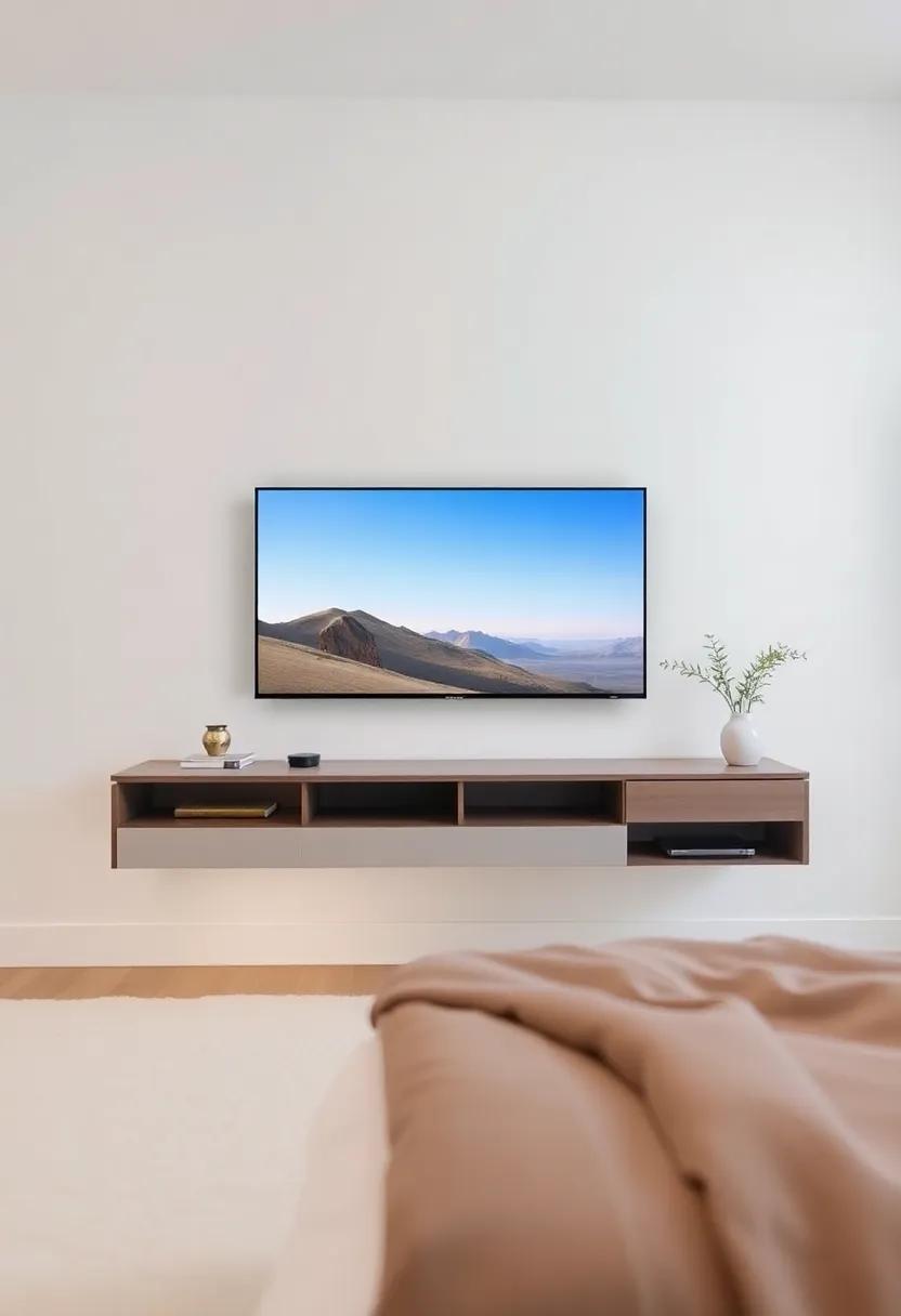 Minimalist⁣ Marvel: This⁣ sleek, wall-mounted⁤ unit seamlessly blends into the⁤ background, allowing⁢ your TV to take center stage while keeping ‌the‍ aesthetic clean​ and clutter-free