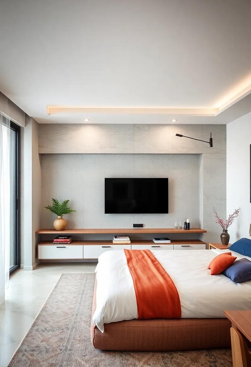 Chic Floating Design: ‍A wall-mounted unit that saves floor space, featuring sliding⁣ doors that‌ effortlessly conceal your tech for ​a clean⁤ look