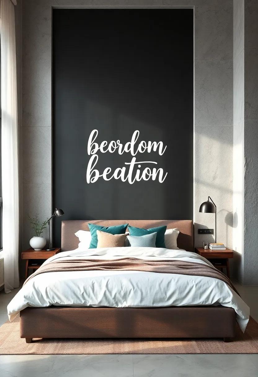Hand-Painted Masterpieces: Learn the charm of hand-painted typography, adding a personal touch and uniqueness to your bedroom decor