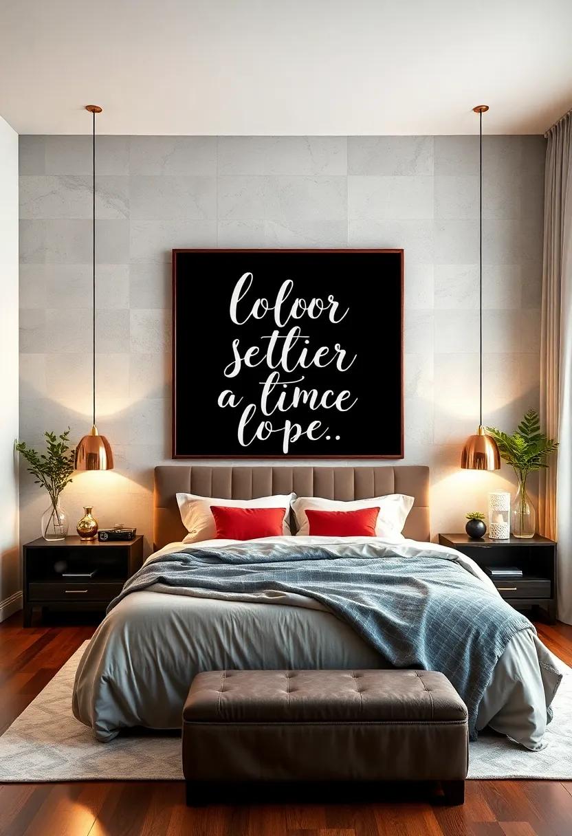 inspirational Mottos: Decorate with bold statements or mantras that motivate and uplift, ensuring your bedroom is a source of positivity