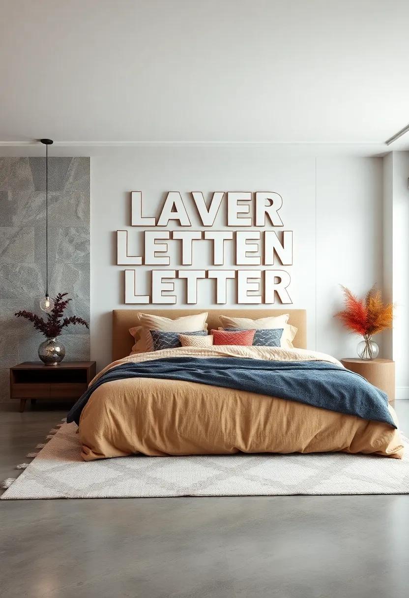 Layered Letters: Dive into layered typography where multiple words and fonts overlap, creating depth and visual interest on your walls
