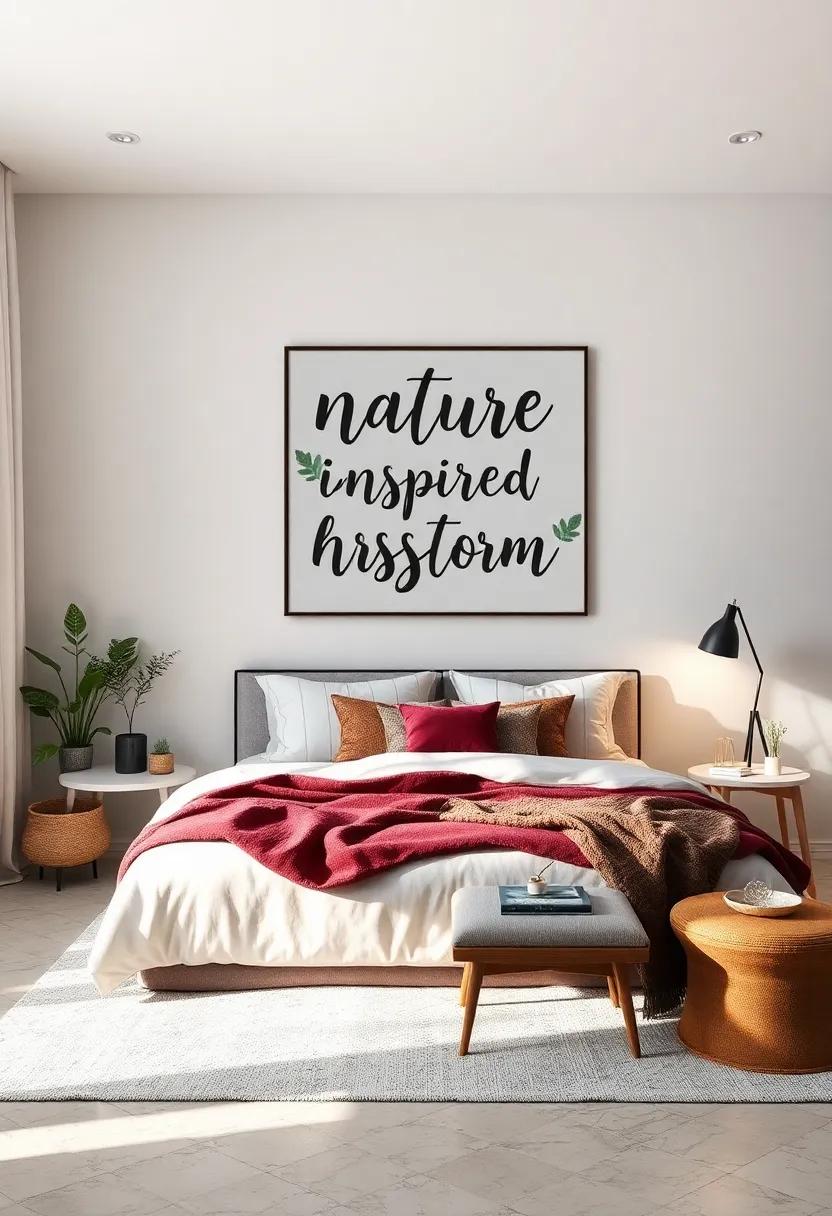 Nature-Inspired Typography: Explore designs that incorporate organic elements with text, blending natural themes with words for a peaceful ambiance