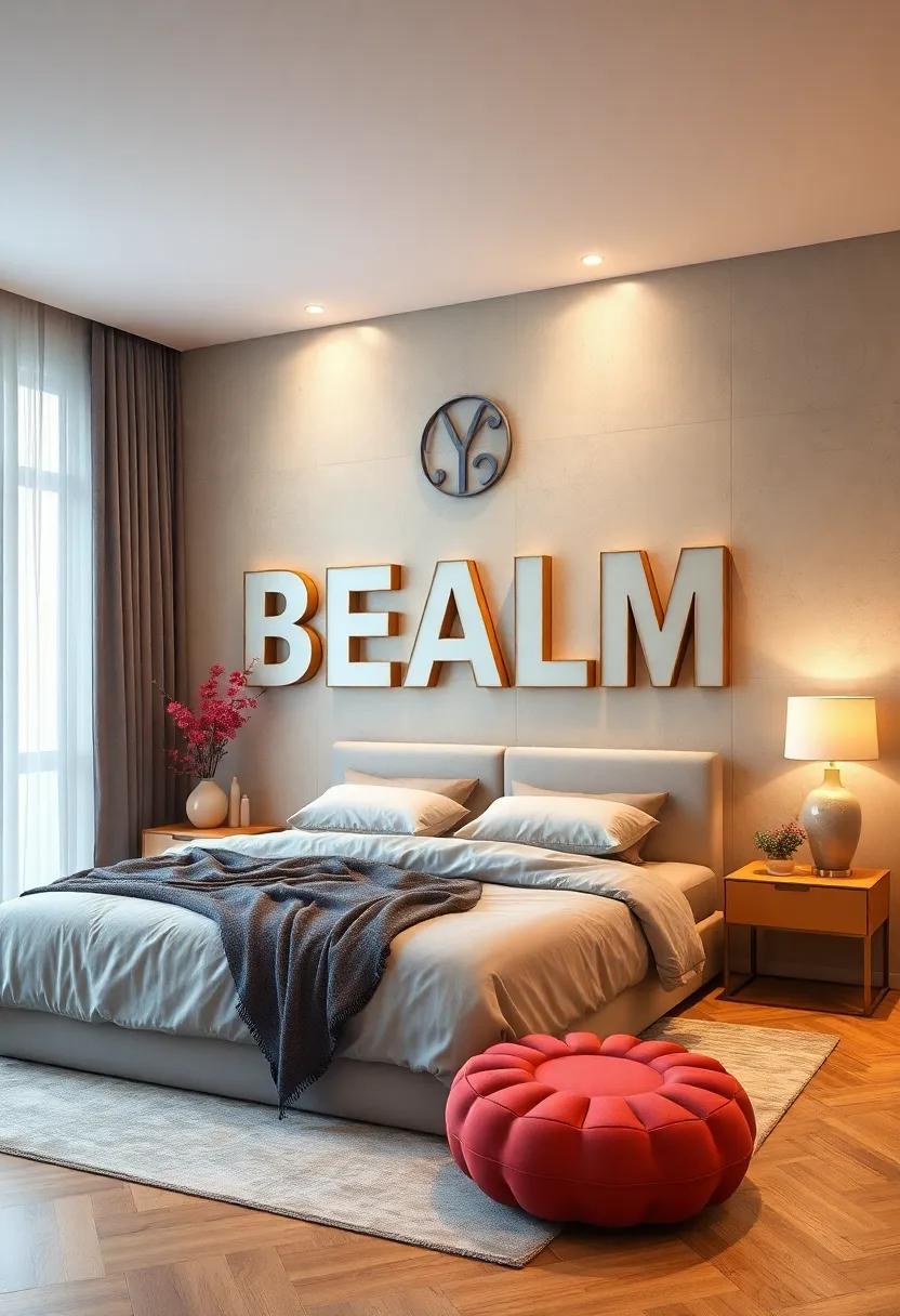 3D Typography: Add dimension to your wall with 3D letters that pop out, creating a dynamic design and a sense of playfulness