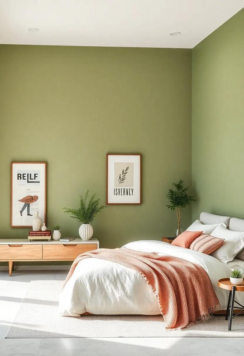 Soft Sage: Embrace tranquility with soft sage green‌ that brings a touch of nature ‌indoors and complements‌ soft whites and natural wood accents