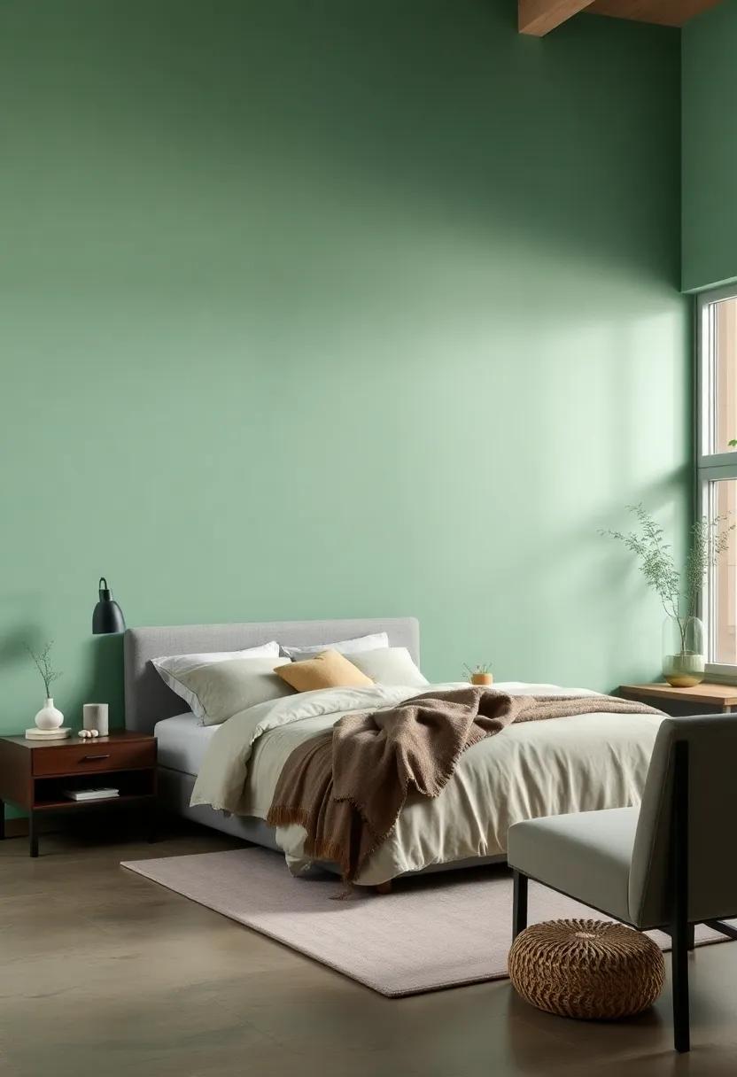 Celadon Calm: With a hint of blue,celadon green creates a serene ⁣ambiance,encouraging relaxation and peace in any bedroom setup