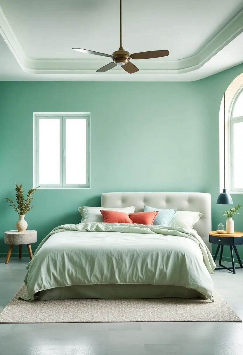 Serene Seafoam: A delicate seafoam green creates a calm and refreshing atmosphere, ​perfect for ⁣those seeking a coastal vibe in their bedroom retreat
