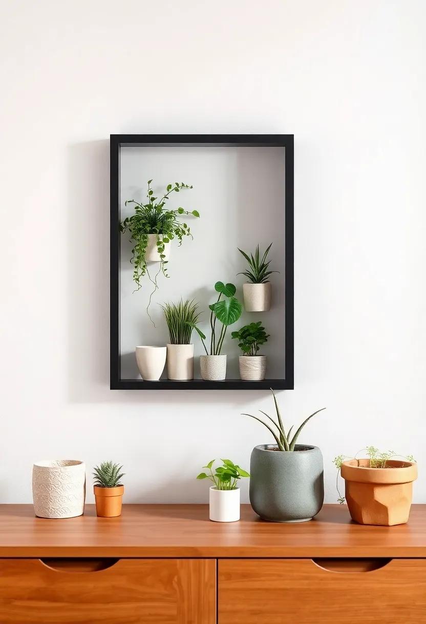 Framed Plant Display: Turn a simple shadow box into a unique display for small plants, making them the focal point⁢ of your ⁢wall