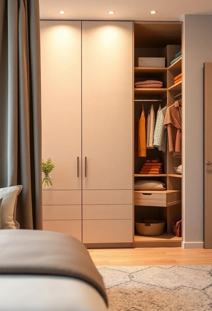 Discover the versatility of a corner wardrobe equipped with clever pull-out racks, optimizing every last inch of your room for effective storage