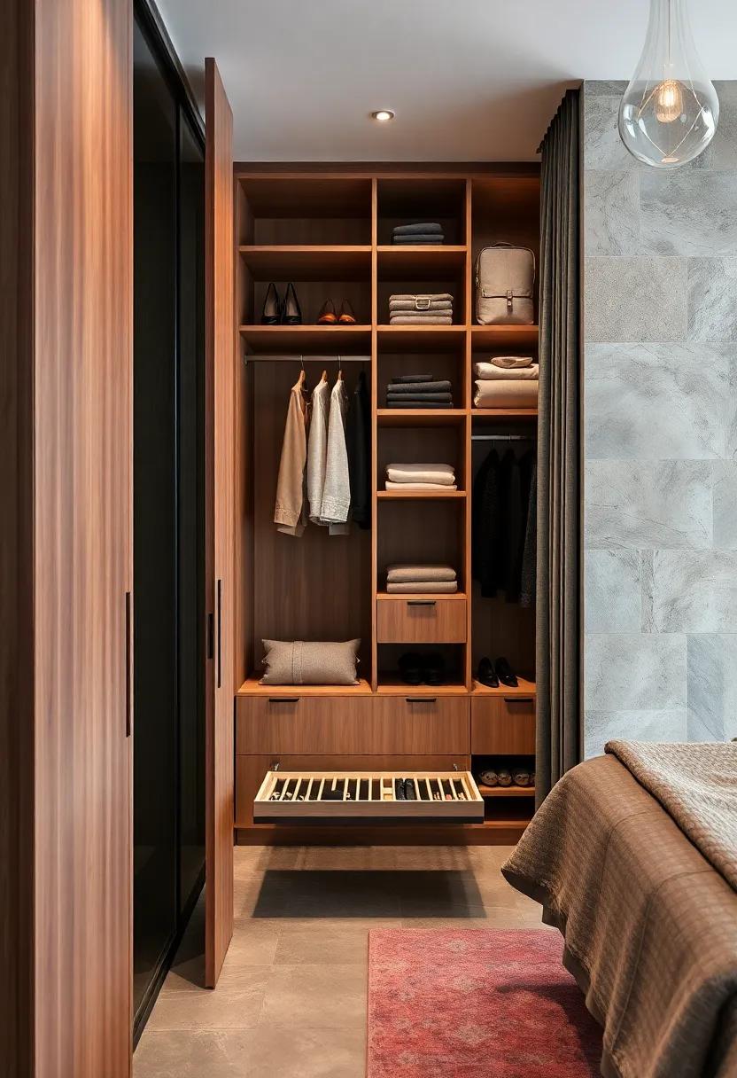 Dive into the elegance of a bespoke wardrobe, personalized with adjustable pull-out racks, allowing for a ⁤tailored⁢ storage ‍approach ​based on your unique needs