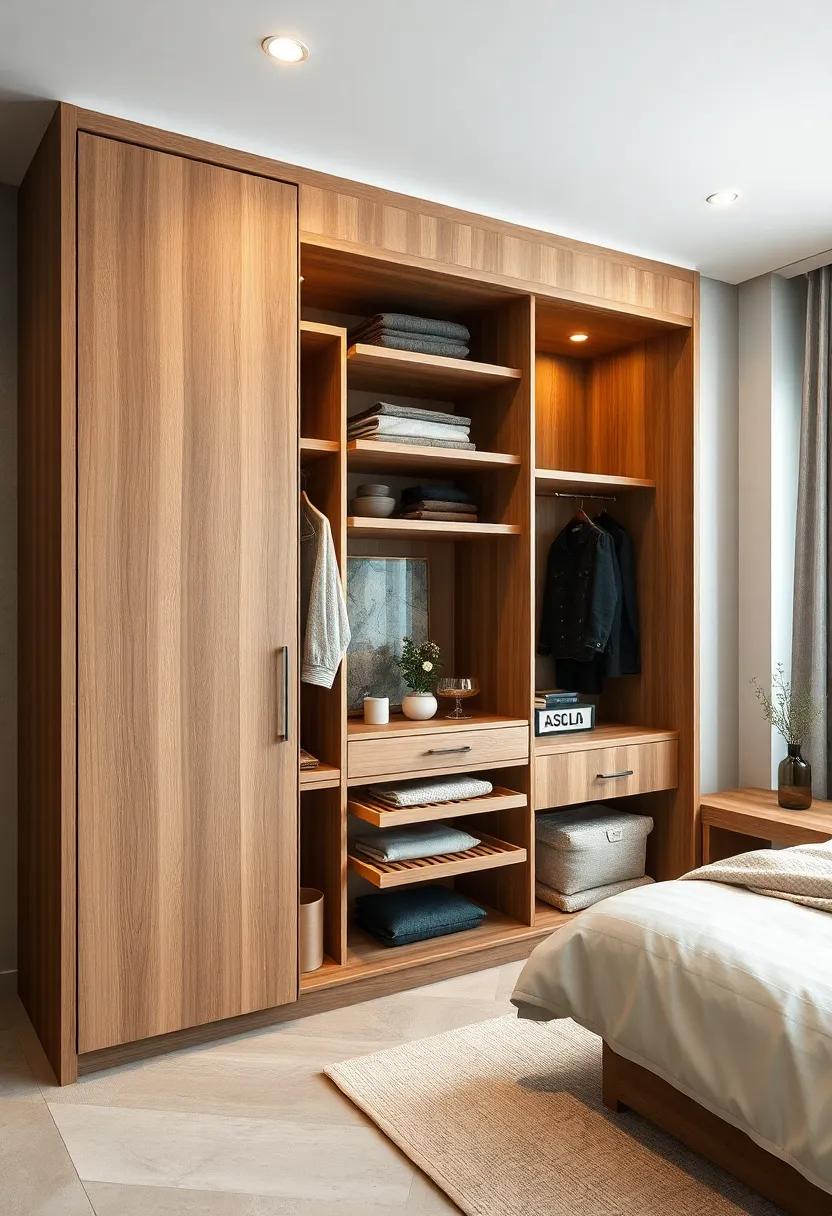 Go eco-friendly with a sustainable wooden wardrobe, showcasing natural pull-out racks that promote an organic look⁢ while providing efficient ⁣storage solutions