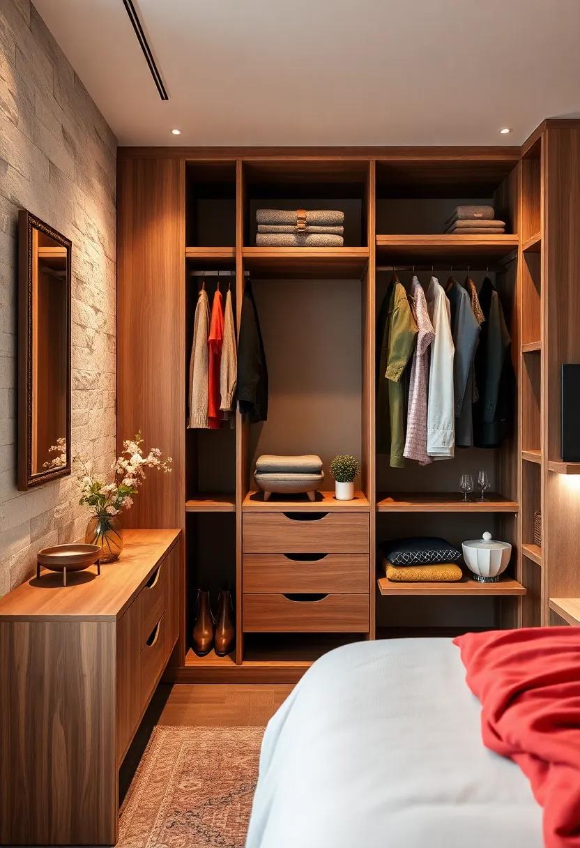 Step up your organizational game with a modular wardrobe composed of interchangeable pull-out racks that allow you to customize your storage layout